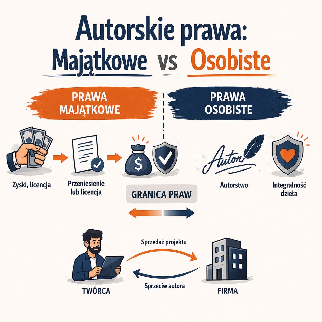 Autorskie prawa majątkowe i&nbsp;osobiste – wyjaśniamy różnice